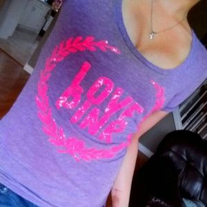 Victoria's Secret PINK Sequin Purple Tee