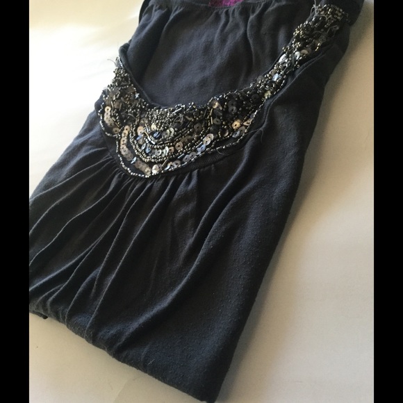 Beaded Gray Top FREE WITH 30 purchase ! B - Picture 3 of 3