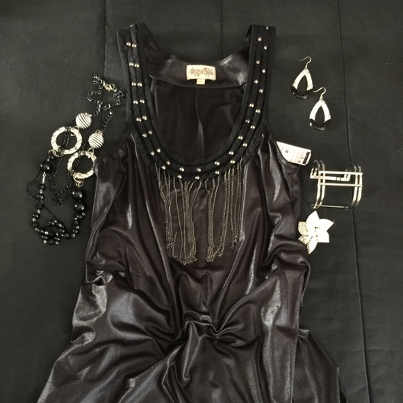 Black  spandex Tank Shoulder Top