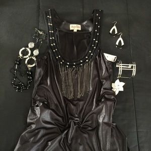 Black  spandex Tank Shoulder Top