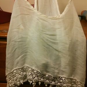 White Lace Crop Tank