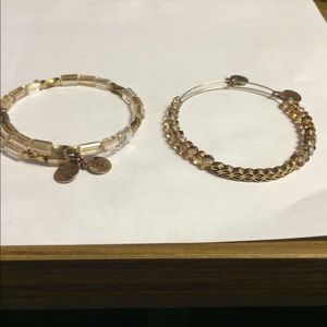 Two retired Alex and Ani beaded bracelets