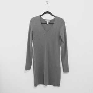 Banana Republic Gray V Neck Sweater Dress