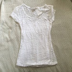 Guess 90s style white lace shirt
