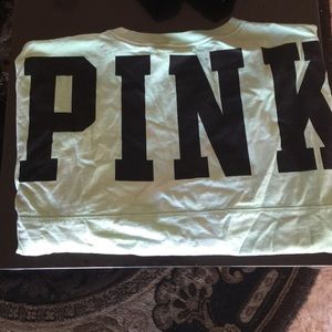 Mint green long sleeve PINK shirt