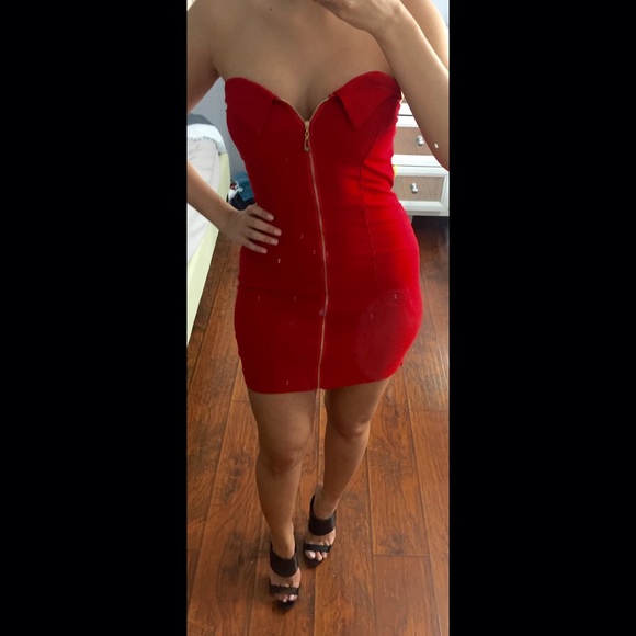 Short red dress