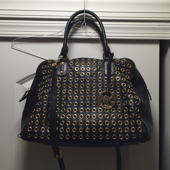 Michael Kors Handbags - Michael Kors Black with Gold Grommets Satchel