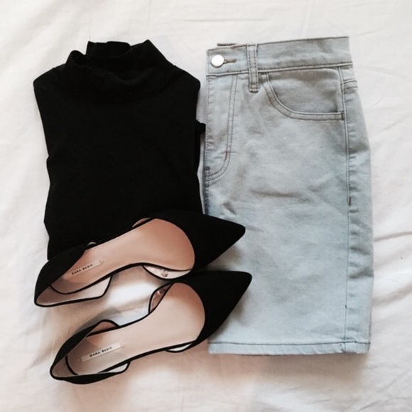 Light Wash Denim Skirt - Picture 1 of 3