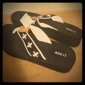 J Crew Fleur de Lis Platform Sandals