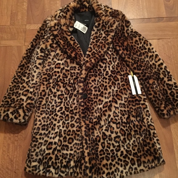 Cheetah print faux fur coat