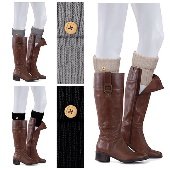 Threads & Trends  Accessories - Solid Knit Button Boot Cuffs