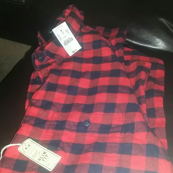 Unisex JCrew Plaid Long Sleeve Flannel Shirt  NWT