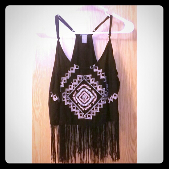 Boho Fringe Crop Top Xl