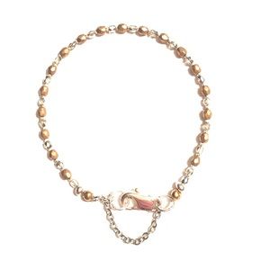 Gold and Silver Faceted Stone Bracelet