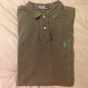 Men's Polo by Ralph Lauren M gray with blue horse