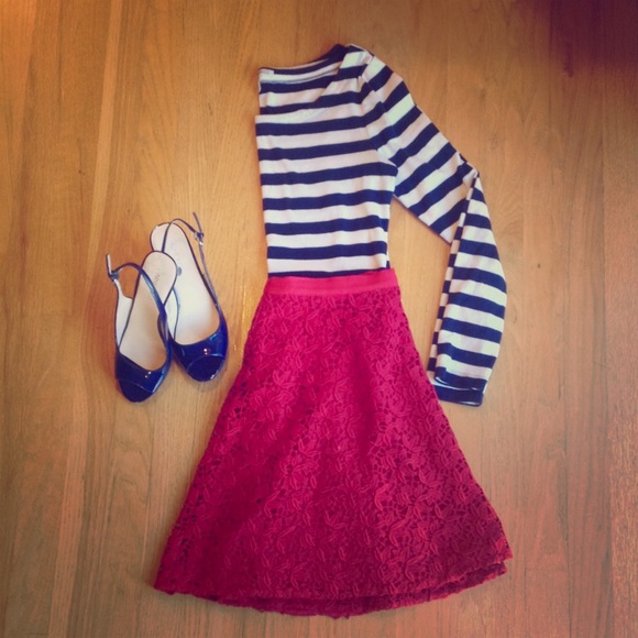 Joie Lattice Lace Circle Skirt