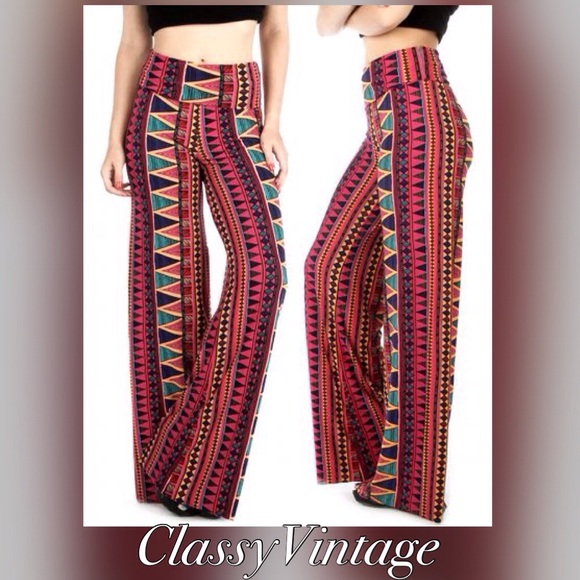 Boutique Pants - NWT Aztec print palazzo pants