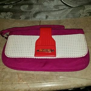 Pink and white retro wallet