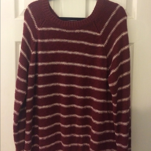 Maroon & White Stripped Sweater!