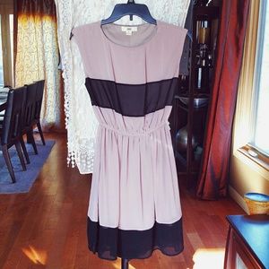 Blush Chiffon & Lace Dress