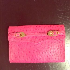 Rebecca Minkoff pink clutch with strap!