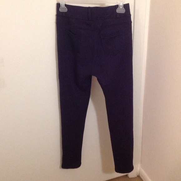 Fleece Lined Jeggings, Navy Blue - Picture 2 of 4