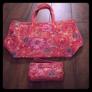 Limited edition Vera Bradley sparkle Tote&wristlet