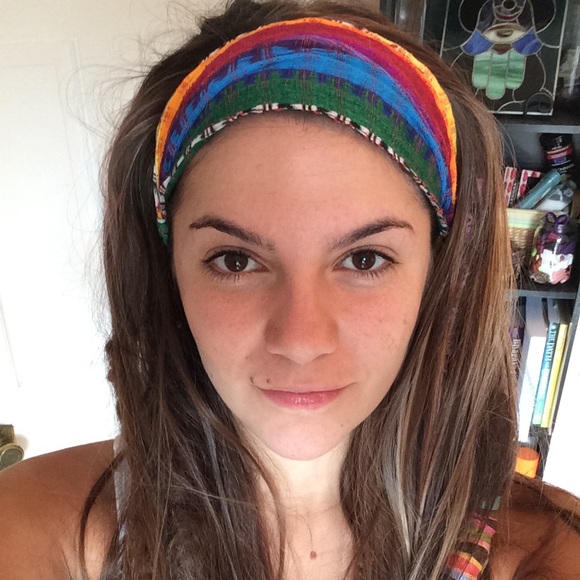 Hippie rainbow headband/head wrap