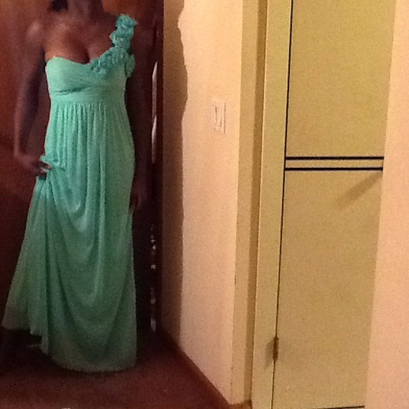 Turquoise floor length gown