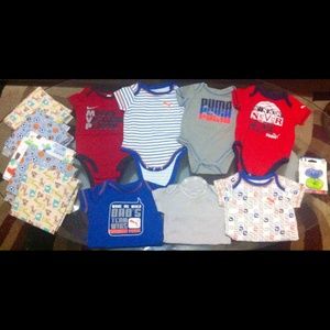 Baby boy onesies/ recieving blanket/ pacifier set