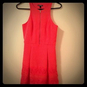 Racer back, front zip dress