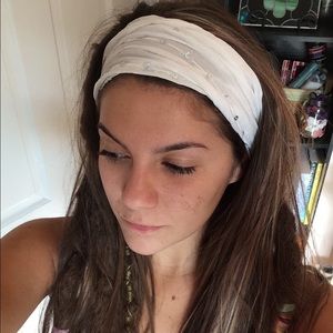 White hippie headband/head wrap