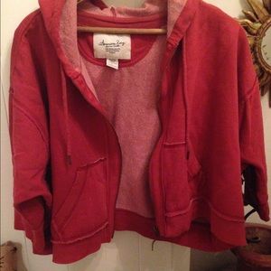 Cropped zip up hoodie