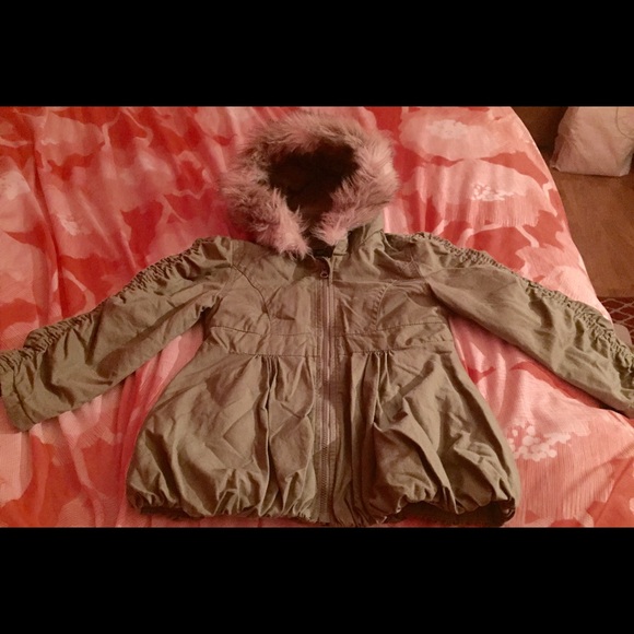 Green Toddler girl winter puffer