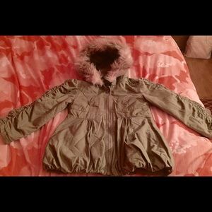 Green Toddler girl winter puffer