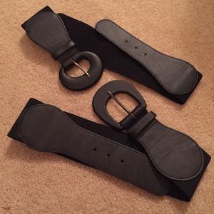 2 black high waist belts