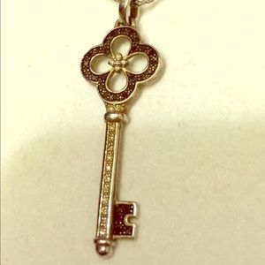 Stunning Black and White Diamond Key Necklace