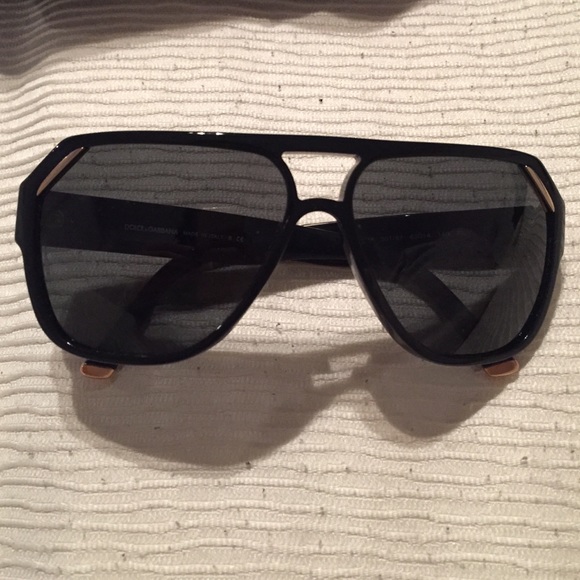 Dolce & Gabbana black and gold plastic aviators