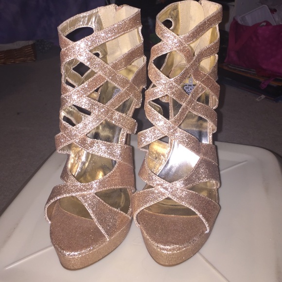 Gold Sparkly Platforms