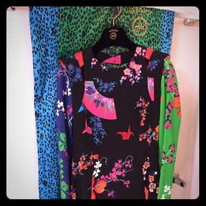 VERSACE FOR H&M STAMPA FLORAL SILK LONG DRESS