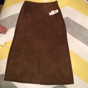 REDUCED! Norton Mcnaughton Brown suede look skirt!