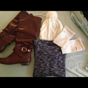 Michael Kors beanie and hand warmers