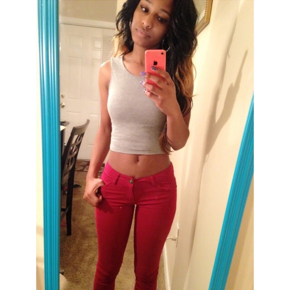 Burgundy skinny