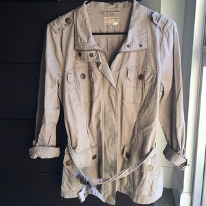 Khaki parka.