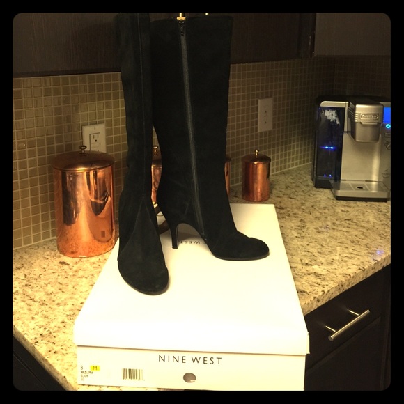 Nine West black suede boot!