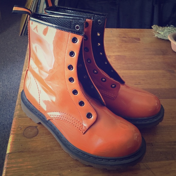 Orange Doc Marten Look Alikes No Laces