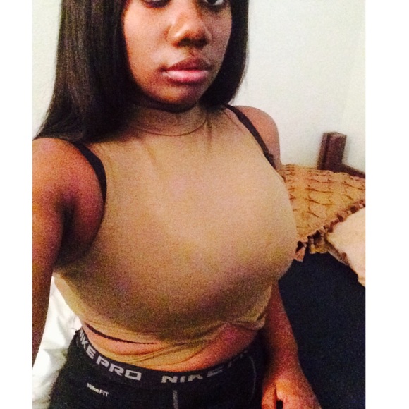 Khaki wrap Around crop top - Picture 1 of 2