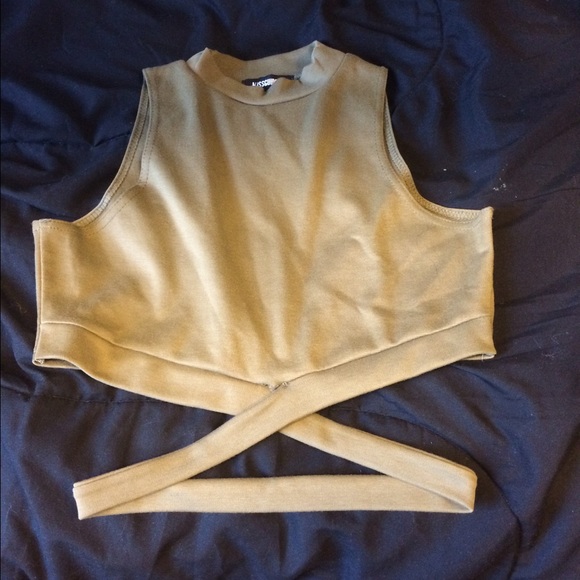 Khaki wrap Around crop top - Picture 2 of 2