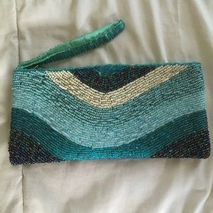 NWOT HAND-BEADED CLUTCH