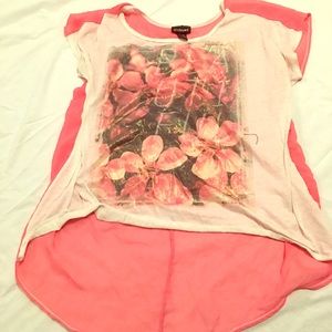 Short sleeve sheer back top